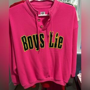 NEVER WORN Boys Lie Vibrant Pink Sweatshirt